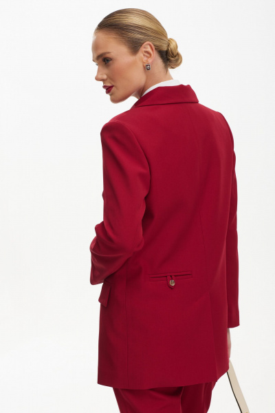 Костюм двойка: брюки и жакет в деловом стиле Твой имидж 1910 красный - фото 10