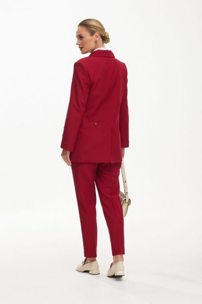 Костюм двойка: брюки и жакет в деловом стиле Твой имидж 1910 красный - фото 9