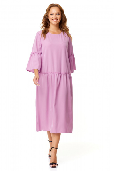 Платье свободного кроя с присборенным воланом Mubliz 151 лаванда - фото 9