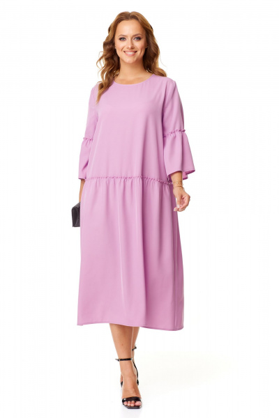 Платье свободного кроя с присборенным воланом Mubliz 151 лаванда - фото 7