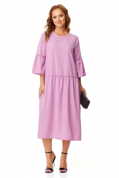 Платье свободного кроя с присборенным воланом Mubliz 151 лаванда - фото 1