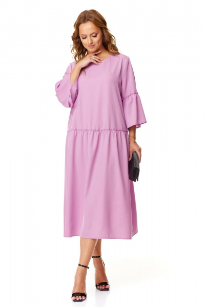 Платье свободного кроя с присборенным воланом Mubliz 151 лаванда - фото 6
