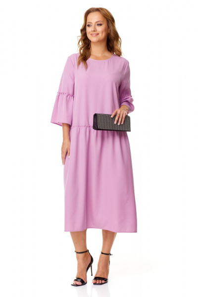 Платье свободного кроя с присборенным воланом Mubliz 151 лаванда - фото 3