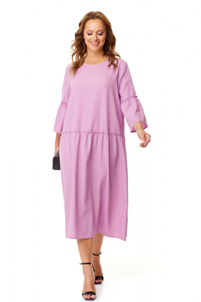 Платье свободного кроя с присборенным воланом Mubliz 151 лаванда - фото 2