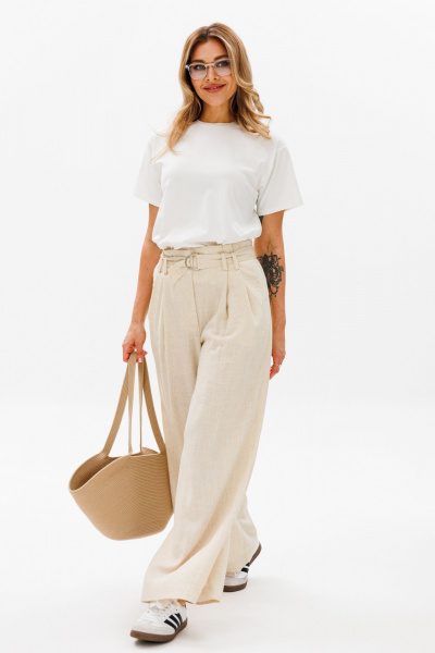 Футболка прямого кроя с коротким рукавом AVRIL 1017 айвори - фото 1