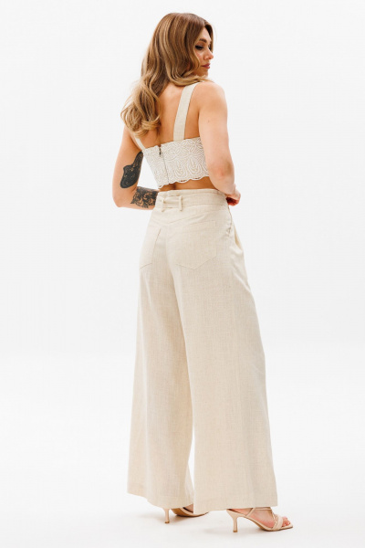 Бежевый летний комплект: брюки и корсет топ AVRIL 2007 бежевый - фото 7