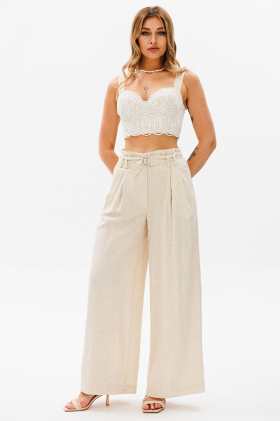Бежевый летний комплект: брюки и корсет топ AVRIL 2007 бежевый - фото 3