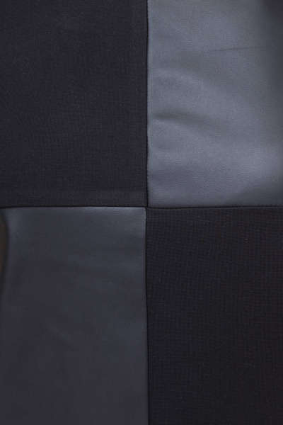 Демисезонное платье с вставками из экокожи Domna 5525 черный(170) - фото 4