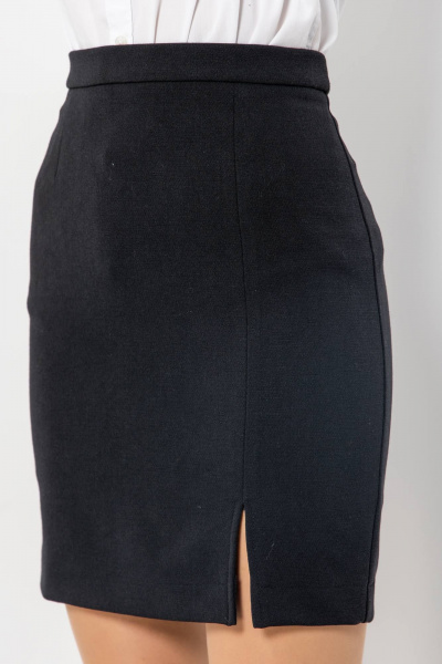 Мини юбка карандаш с разрезом в демисезонном стиле Domna 71115 черный(164) - фото 7