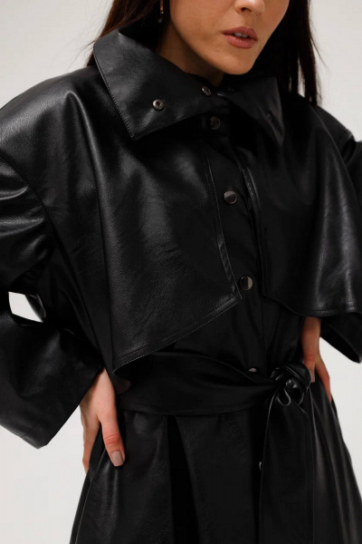 Элегантный тренч из экокожи с поясом MASHA SKORINA MS-TB-4-001 - фото 6