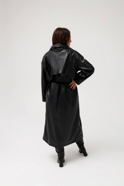 Элегантный тренч из экокожи с поясом MASHA SKORINA MS-TB-4-001 - фото 4