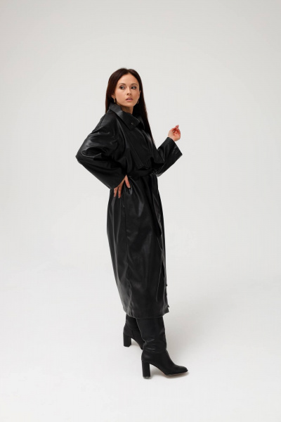 Элегантный тренч из экокожи с поясом MASHA SKORINA MS-TB-4-001 - фото 2