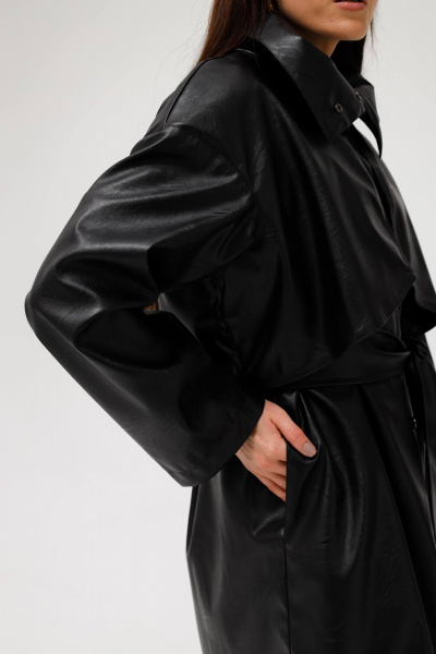 Элегантный тренч из экокожи с поясом MASHA SKORINA MS-TB-4-001 - фото 3