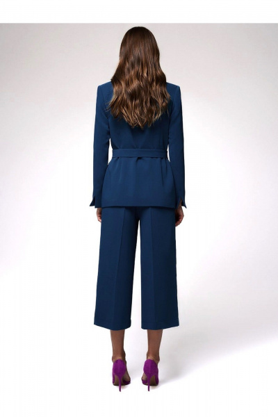 Костюм из жакета и кюлотов из текстиля в классическом стиле DEVITA 5016 синий - фото 9