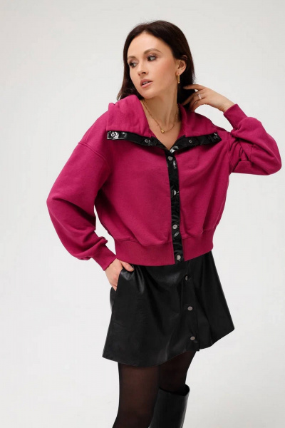 Демисезонный кардиган из трикотажа с глянцевой планкой и пуговицами MASHA SKORINA MS-СL-5-001 - фото 1