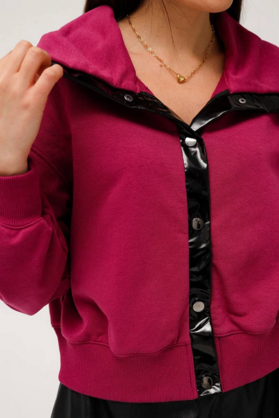 Демисезонный кардиган из трикотажа с глянцевой планкой и пуговицами MASHA SKORINA MS-СL-5-001 - фото 3