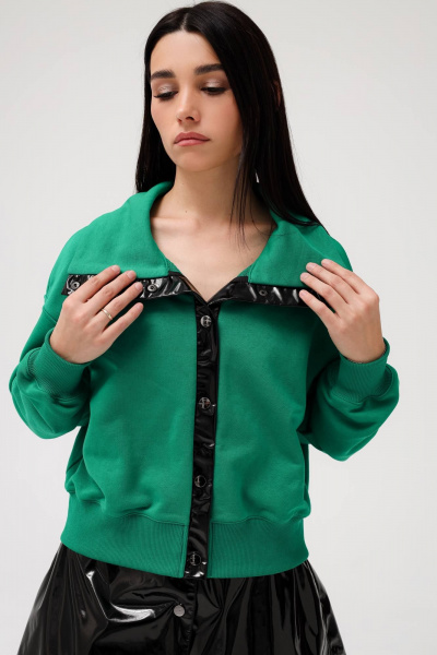 Кардиган из трикотажа с лаковой планкой и поясом MASHA SKORINA MS-СL-5-002 - фото 3