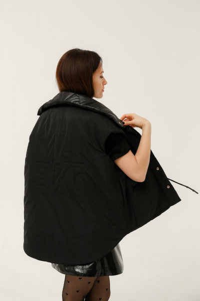 Черный жилет из текстиля для стильных образов MASHA SKORINA MS-VB-6-001 - фото 10