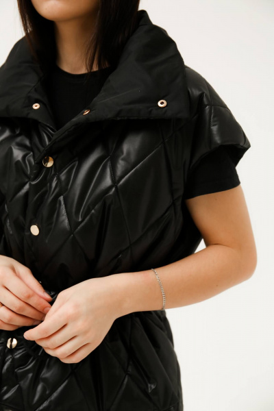 Черный жилет из текстиля для стильных образов MASHA SKORINA MS-VB-6-001 - фото 8