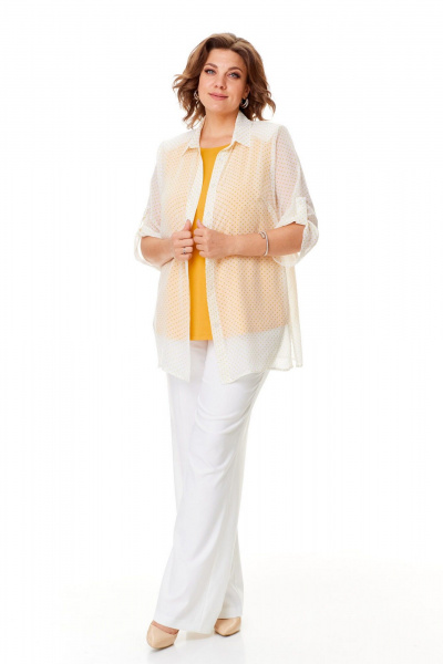 Летний комплект из шифоновой блузы и майки-топа Abbi 5034 - фото 3