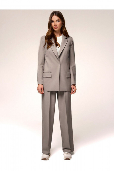 Классические брюки палаццо из премиум ткани с стрелками DEVITA 3010 капучино - фото 8