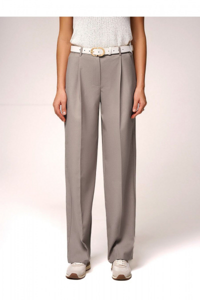 Классические брюки палаццо из премиум ткани с стрелками DEVITA 3010 капучино - фото 3