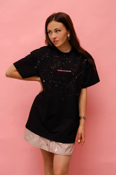 Трендовая футболка с ручной росписью и надписью MASHA SKORINA MS-T-8-001 - фото 5