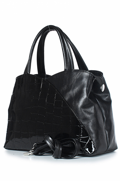 Черная сумка из экокожи на два отделения для будней Galanteya 12324.24с637к45 черный - фото 1