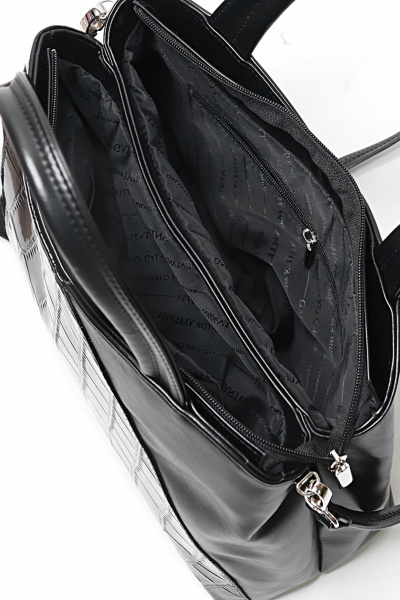 Черная сумка из экокожи на два отделения для будней Galanteya 12324.24с637к45 черный - фото 5