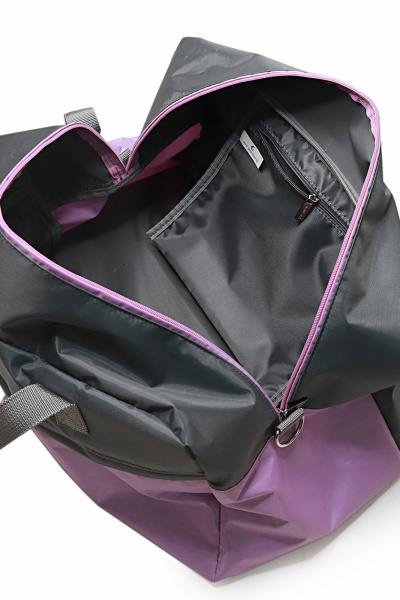 Серая/фиолетовая текстильная дорожная сумка для командировок Galanteya 14723.24с691к45 лаванд/серый - фото 5