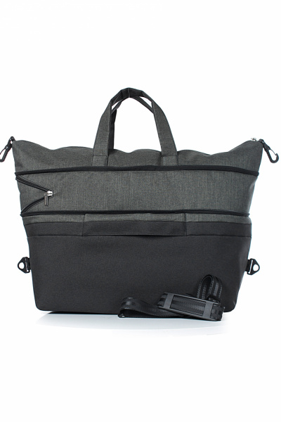 Круглогодичная текстильная дорожная сумка для ежедневного использования Galanteya 15723.24с661к45 черный/хаки - фото 2