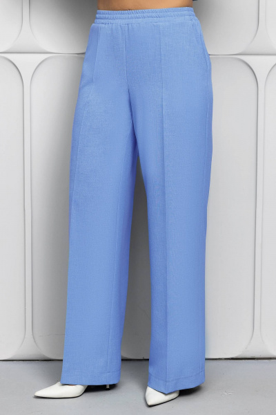 Костюм из ткани с завязками и брюками на резинке Gold Style 2623 небесный - фото 4