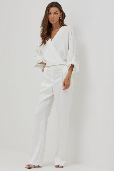 Блуза летучая мышь из струящейся ткани с складками Lyushe 3861 - фото 8