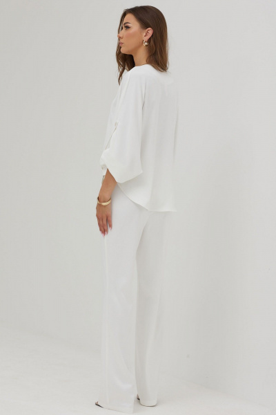 Блуза летучая мышь из струящейся ткани с складками Lyushe 3861 - фото 7