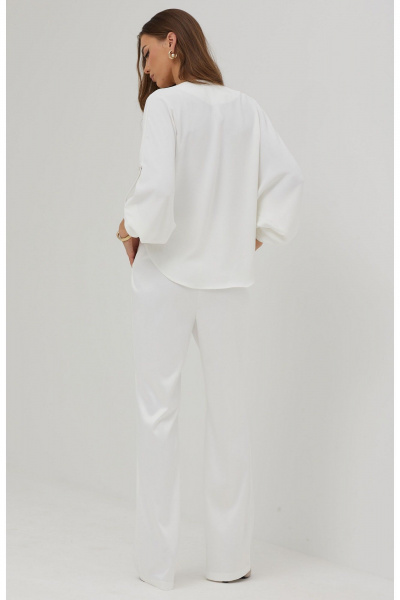 Блуза летучая мышь из струящейся ткани с складками Lyushe 3861 - фото 6