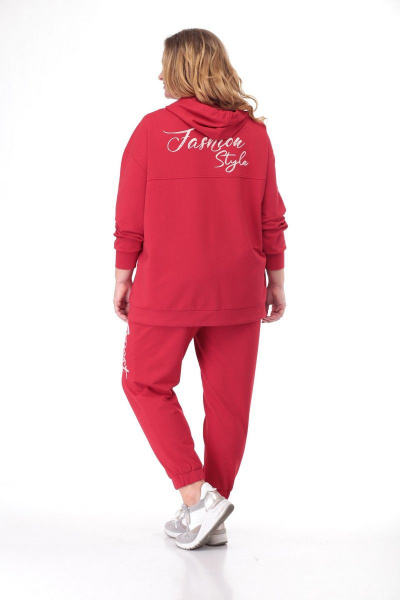 Комплект спортивный из трикотажа бомбер блуза и брюки Кэтисбел 3468 красный - фото 3