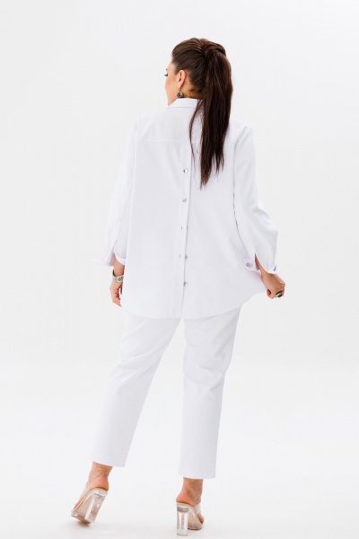 Рубашка из мягкого джинса с пуговицами и карманами Anelli 1466 лебедь - фото 5