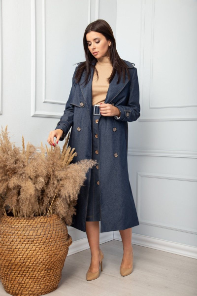 Плащ SandyNa 13826 деним - фото 5