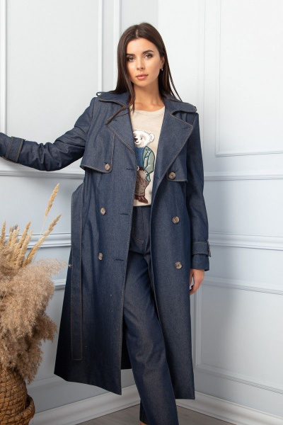 Плащ SandyNa 13826 деним - фото 3