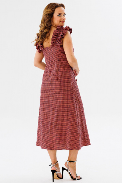 Летнее платье-сарафан из хлопковой ткани с рюшами и клеткой Angelina & Сo 1122 - фото 9