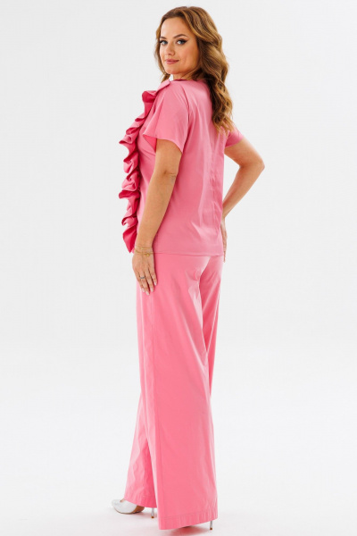 Летний комплект из блузы с рюшей и широких брюк-палаццо ANIDEN 1123 - фото 7