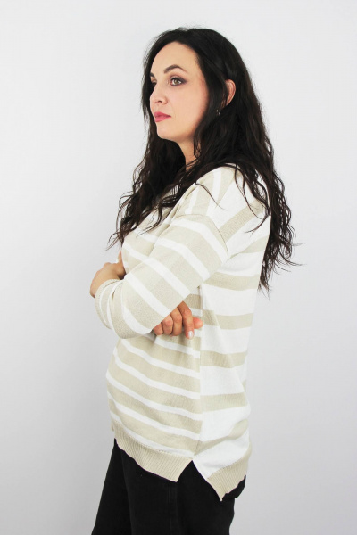 Демисезонный джемпер прямого силуэта с разрезами Полесье С1525-23 3С3088-Д43 158,164 дождливый_день - фото 2