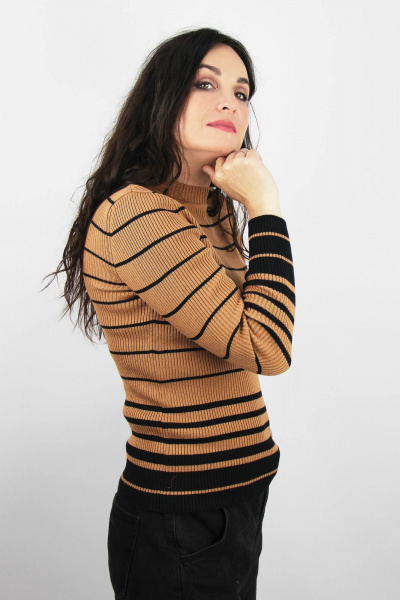 Трикотажный джемпер с классическим вырезом для демисезона Полесье С1771-23 4С0714-Д43 170,176 мусс_мокко - фото 2