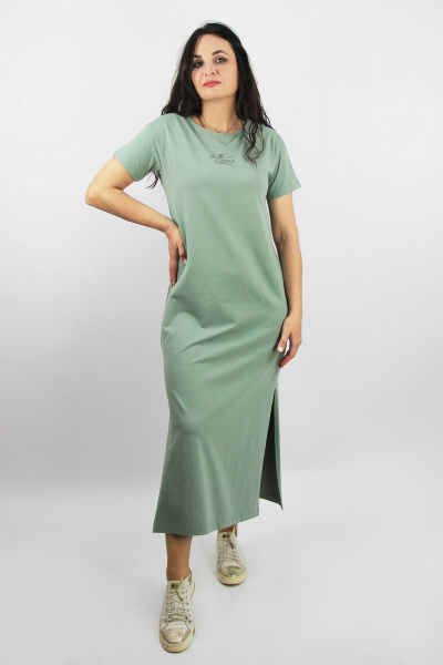 Платье прямого силуэта из трикотажа с коротким рукавом Полесье С4584-19 9С0042-Д43 164 прибой - фото 1