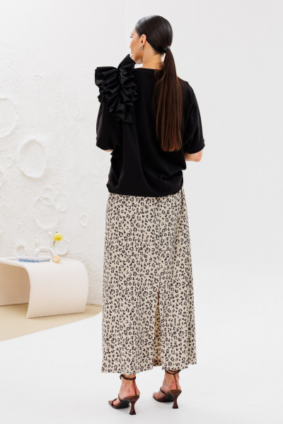 Блуза и юбка свободного силуэта с рюшей и поясом Ларс Стиль 936 - фото 3