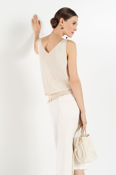 Юбка из текстиля бежевого цвета, демисезонная BURVIN 7438-21 - фото 2