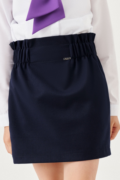 Юбка из вискозы с карманами и широкой резинкой Panda Kids 264550-158 Синий - фото 3