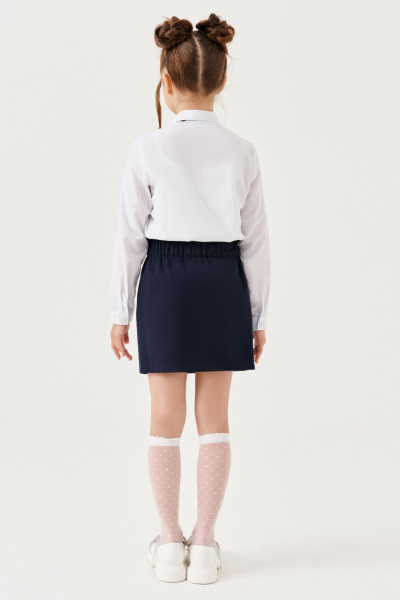 Юбка из вискозы с карманами и широкой резинкой Panda Kids 264550-158 Синий - фото 5