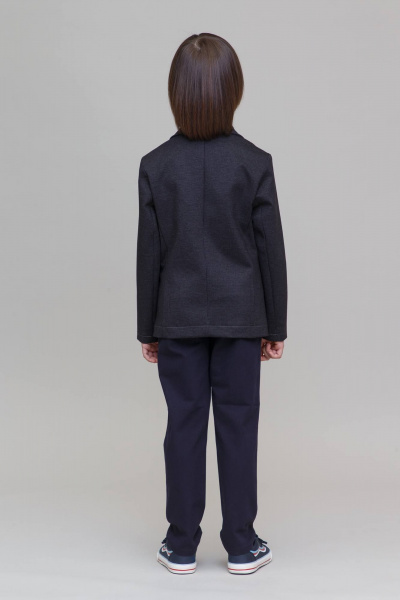 Стильный деловой пиджак из текстиля, коричневый, классика Pan-Mod 4502 серо-коричневый - фото 6