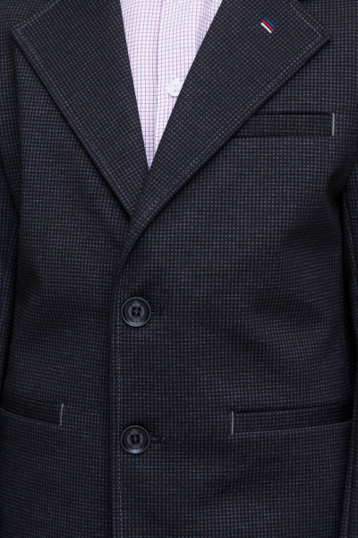 Стильный деловой пиджак из текстиля, коричневый, классика Pan-Mod 4502 серо-коричневый - фото 5